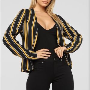 Blazer mustard and black lined